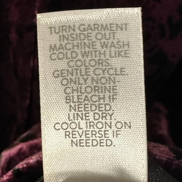 J Jill Top Womens Extra Large Purple Paisley Velvet V Neck Festive Party Holiday - Picture 7 of 11